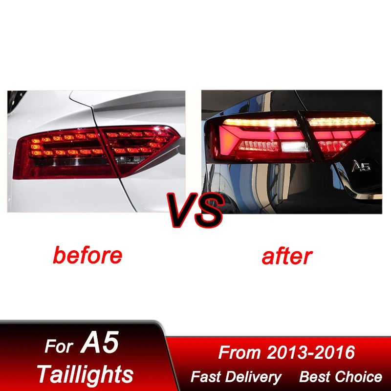 Hot Car Styling Tail Lights For Audi A5 13-16 DOT EMARK style full LED Tail Lamp Dynamic Turn Signal Light Tail Lamp Assembly