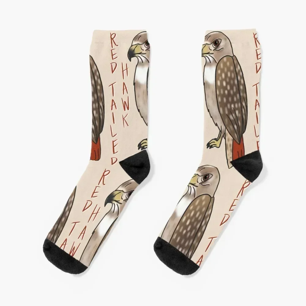 Red Tailed Hawk Words - Cartoon Socks floral Crossfit christmas stocking Men's Socks Luxury Women's