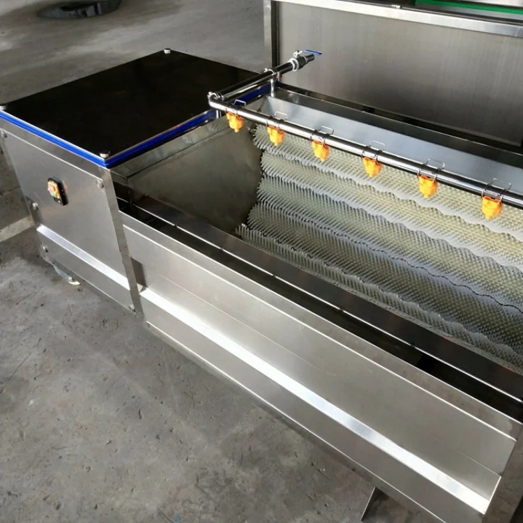 Коммерческая машина для мытья фруктов и овощей, машина для очистки картофеля, имбиря, моркови, лука, морепродуктов, роликовая щетка, машина для очистки и пилинга