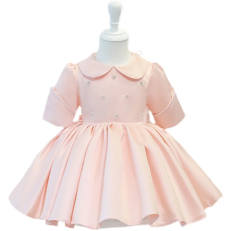 Girl\'s New Style Pink Piano Playing Little Host One Year Old Celebration Dress Princess Dress Girl\'s Dream