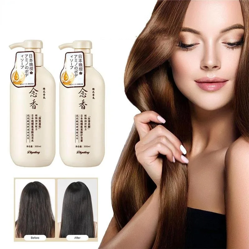 Popular Sakura Japanese Nian Xiang Shampoo Evening Edition Sakura Amino Acid Softening Hair Care Shampoo Conditioner