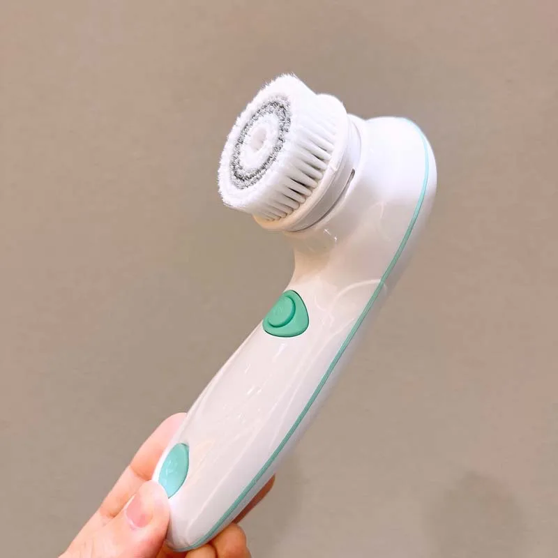 متوفر 4 1 فرشاة تنظيف الوجه الكهربائية سيليكون فرك منظف المسام تدور سونيك سيارة الأوزون تطبيق لتقشير الوجه #2