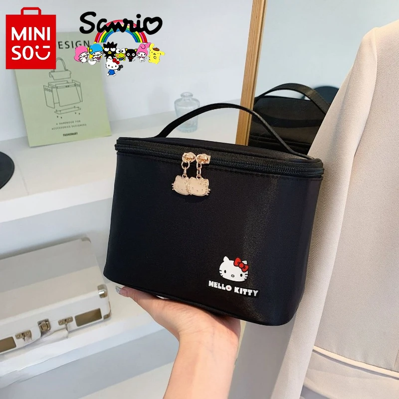 Miniso Hello Kitty 2024 Makeup Bag Fashionable High Quality Women's Wash Bag Cartoon Casual Large Capacity Portable Storage Bag