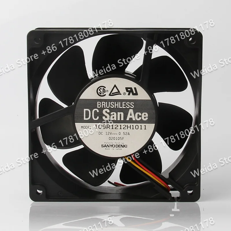 

Original Sanyo DC 12V 0.52A AC EC 12038 Server Case Double Ball Bearings 120X120X38mm 109R1212H1011 Cooling Fan
