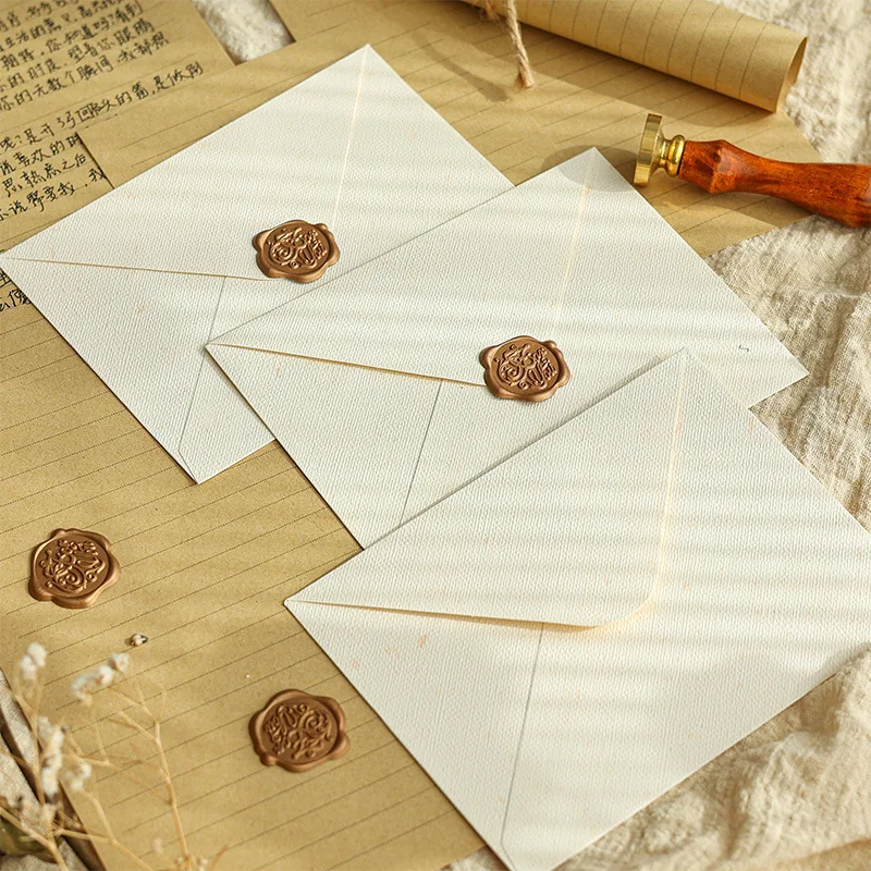 10pcs/pack Beige Paper Envelopes Gift Card Vintage Geometric Love Letter Envelopes Stationery