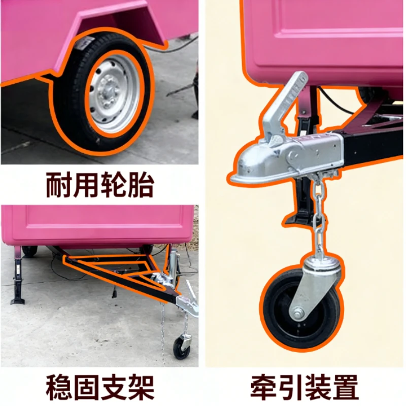 Customized New Arrival 8FT Professional Mobile Food Truck Used Fast Food Trailer with Cooking System for Sale