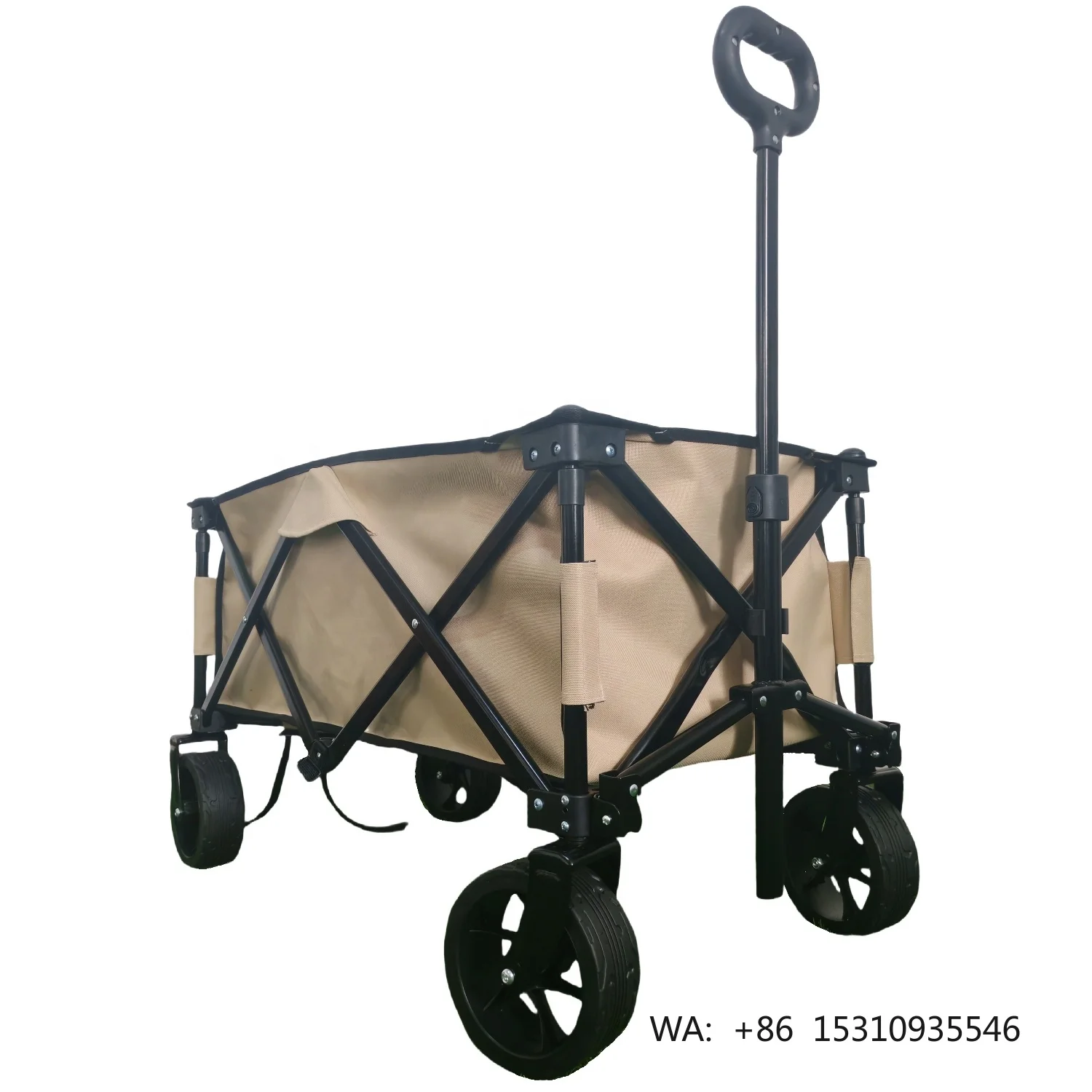 Wholesale Folding Wagon All-Terrain Folding Camping Wagon Cart Heavy Duty Stainless Steel Beach Wagon Cart with Big Wheels