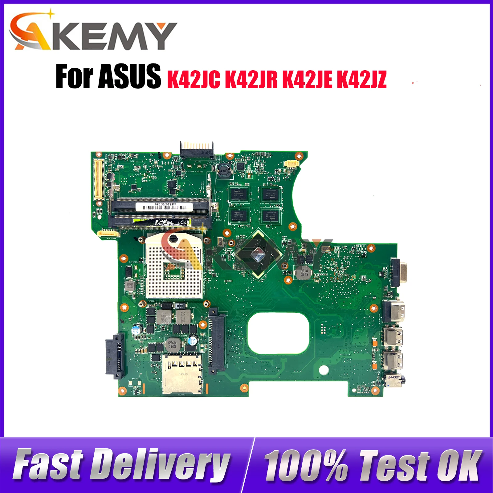 

K42JC Laptop Motherboard For ASUS A42J K42JE K42JZ K42JR K42JC K42JA K42JZ K42J X42J K42JY K42JP Mainboard 100% tests fast ship