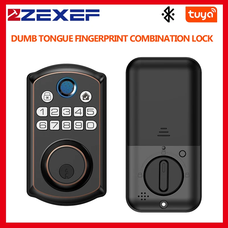 Smart Lock Fingerprint Lock Intelligent Rental Password Lock Tuya Exclusive European American Closed-door Hospitality Accommodat