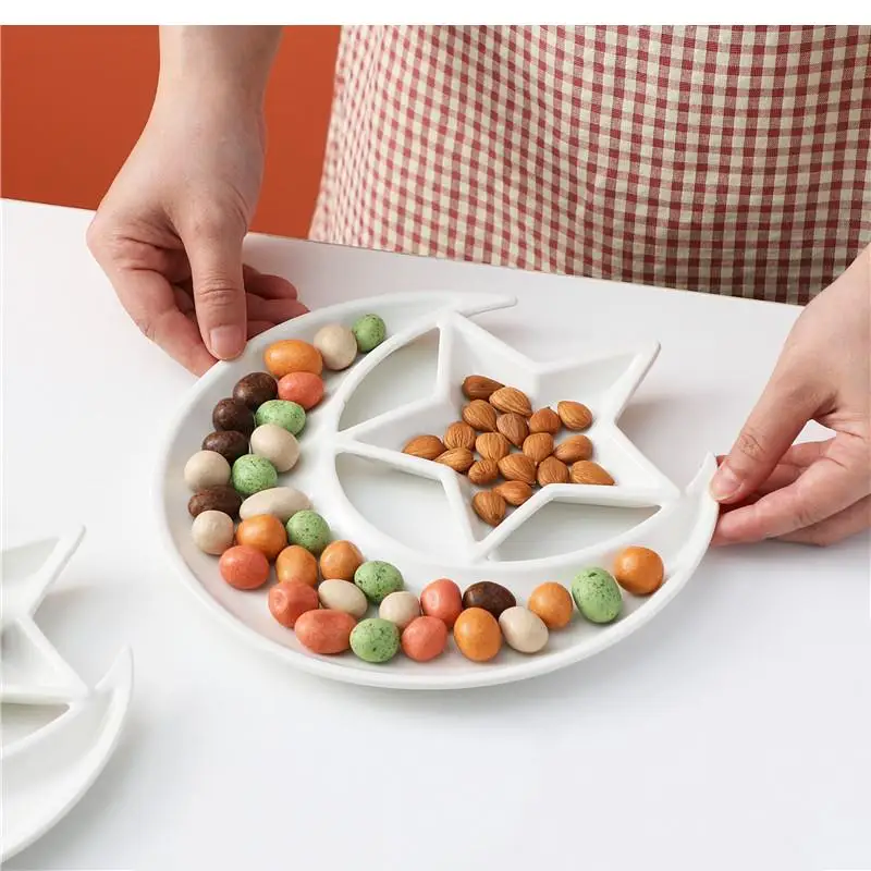 

Белый фарфор в форме сердца, обеденная тарелка, кухонные принадлежности, посуда, специальная закуска Star Moon, посуда