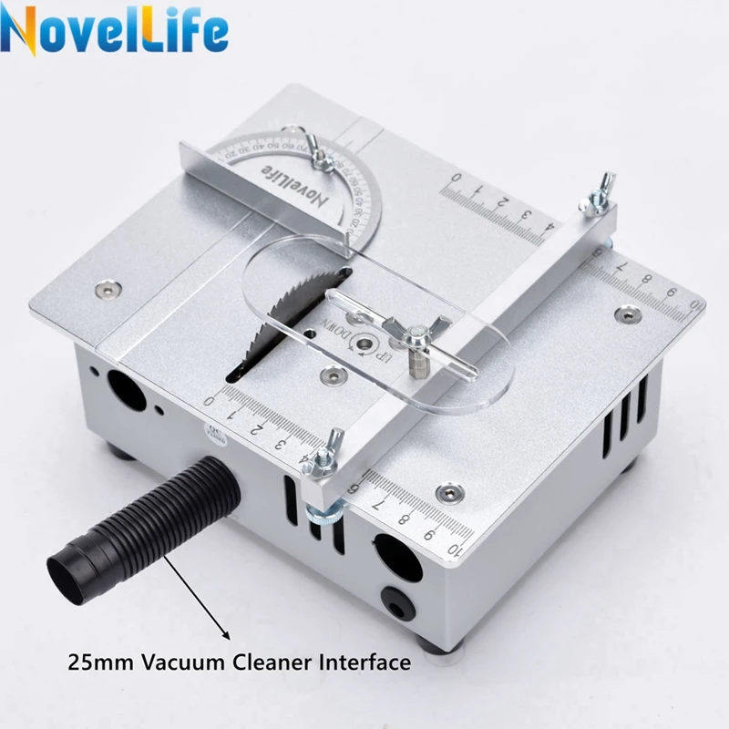 Mini Table Saw Small Woodworking Electric Bench Saw Handmade DIY Hobby Model Crafts Cutting Tool 775 Motor 96W 63mm HSS Blade R1