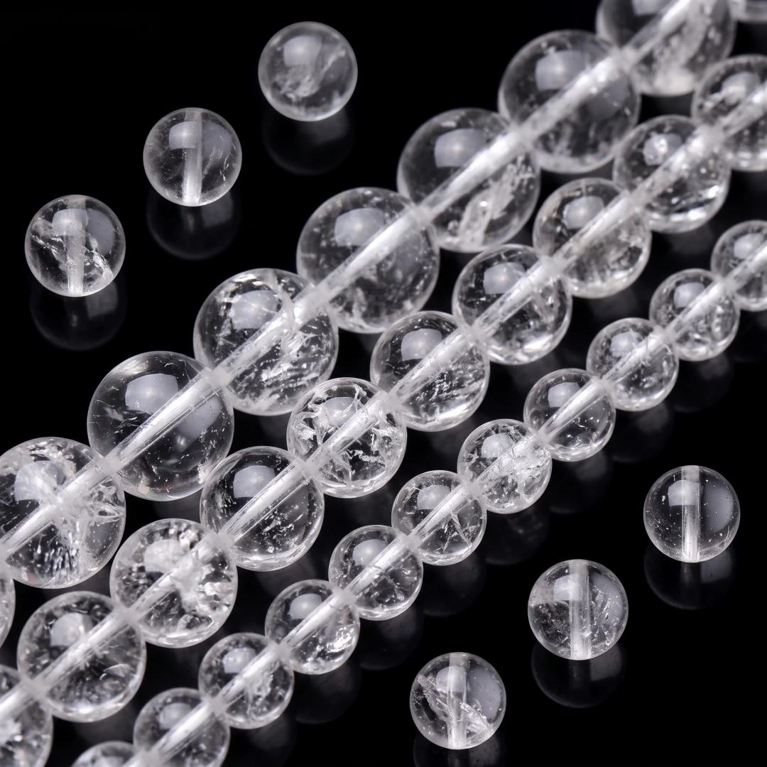 4-12mm Natural Rock Quartz Beads Round Loose Spacer Flaws White Crystal for DIY Jewelry Making Bracelet Necklace Accessory