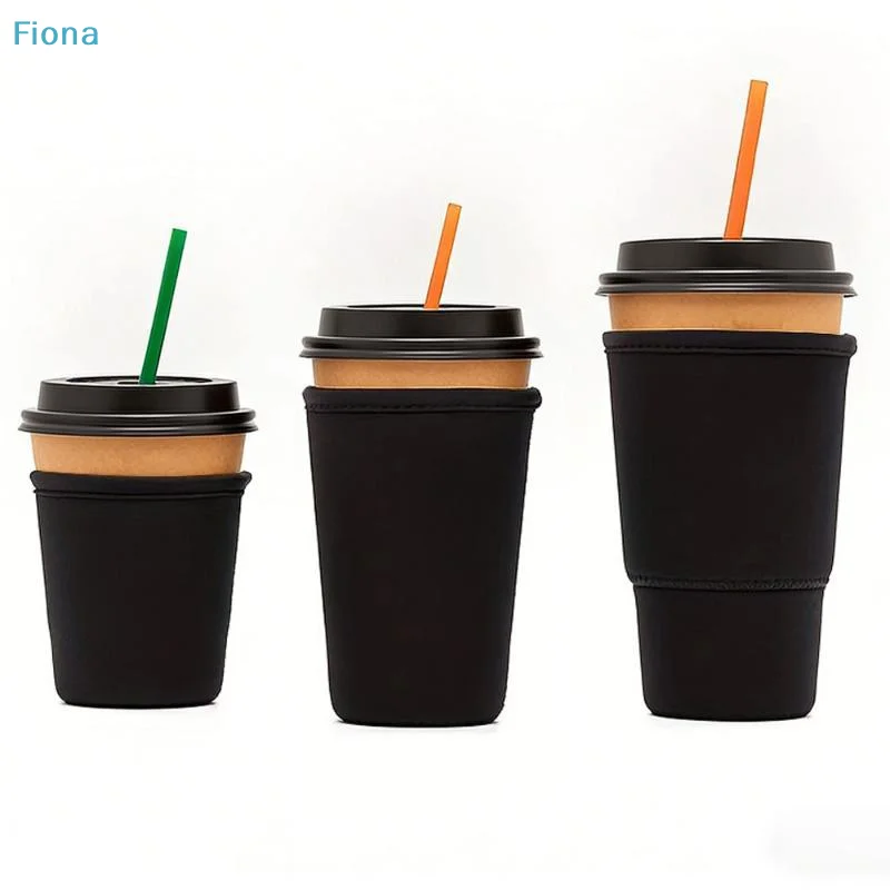 ☭ 3 Stück wiederverwendbare Eiskaffee-Hüllen – Isolator für kalte Getränke, Becherhalter aus Tauchmaterial für Kaffeetassen