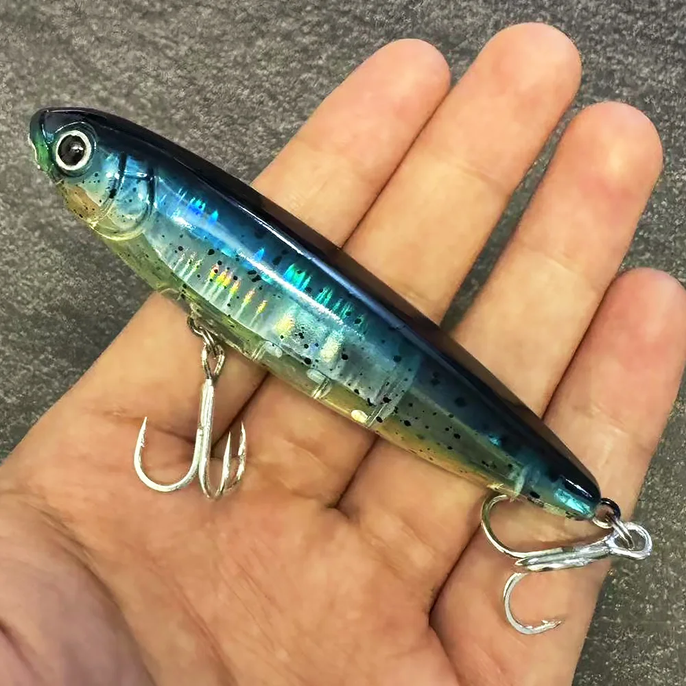 GOBAIT Schwimmender Bleistiftköder 17,5 g 10 cm Topwater Walk The Dog Angelköder 3D Swimbait Haken Popper Pesca Minnow Rassel Cranbait
