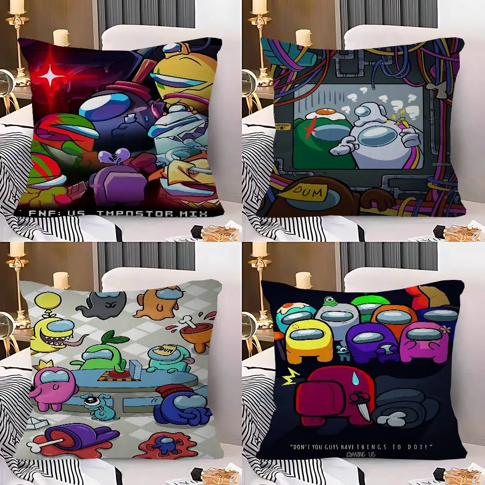 

Popular Game A-Among Us Office Cushion Pillowcase Car Cushion Cover45X45CM Lumbar Pillowcase Sofa Pillowcover