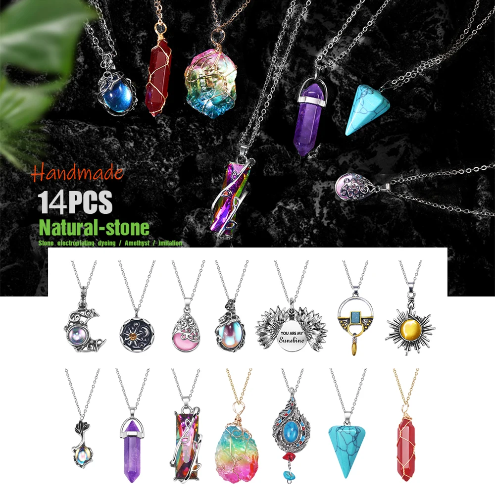 

Vintage Crystal Pendant Diy Necklaces Accessories Jewelry Charms Cute Bead 2025 Trend Women's Stones Set Chakra Healing Bohemian