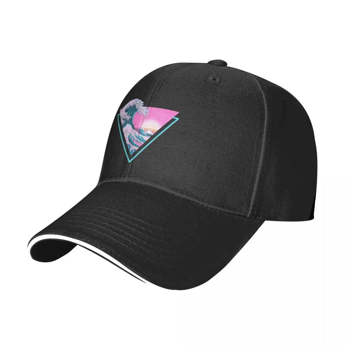 Vaporwave Aesthetic Great Wave Retro Triangle Baseball Cap Custom Cap Wild Ball Hat derby hat party Hat Male Women's