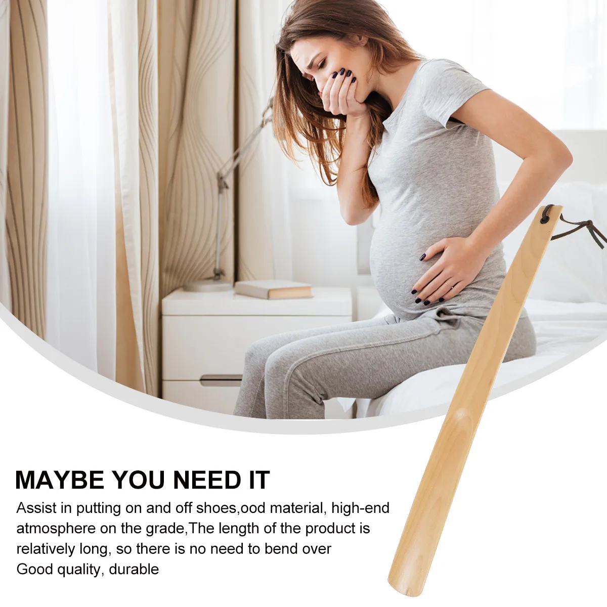 

Long Handle Wooden Shoehorn Premium Hardwood Finish Comfort Grip No Bend Shoe Lifter for Travel Essential Shoe Horn