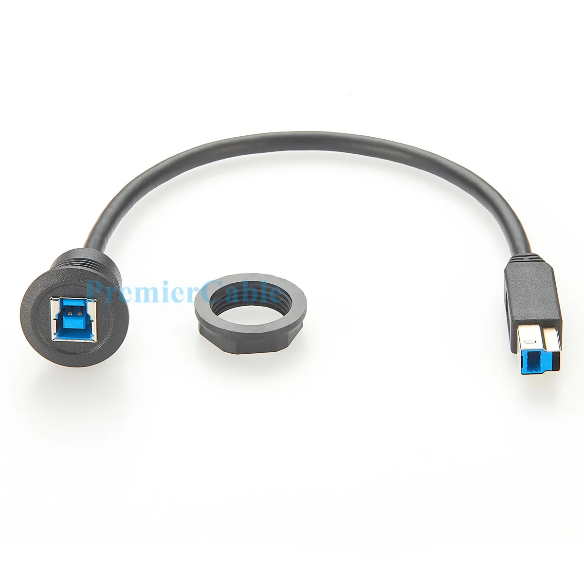 

USB 3.0 B Male to Female Extension Cable Flush Panel Mount Embedded USB Type B Printer Cable for Hard Disk Scanner Automation