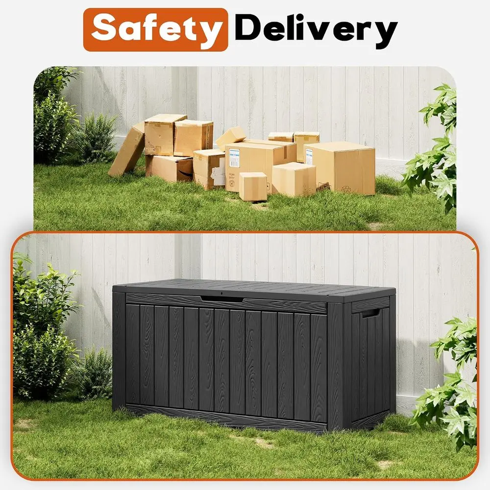 Oudoor Storage Deck Boxes Waterproo, Waterproo and UV Resistant Outdoor Storage Box Lockable Lid or Delivery Box, Indoor, Garden view 5