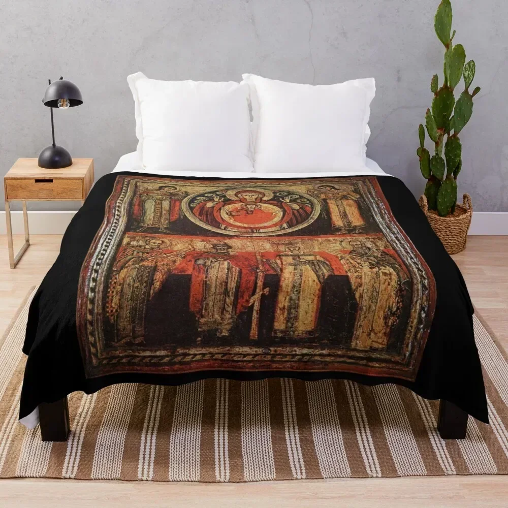 

Our Lady of the Sign Icon Throw Blanket Cozy Napping Blanket Gift for Mom Dad