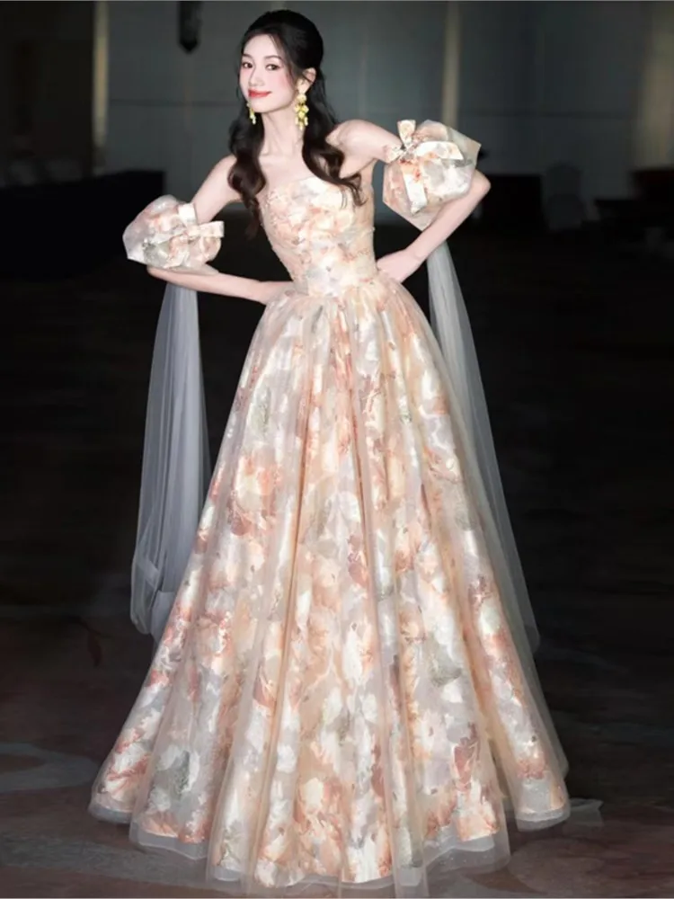 

New morning gown elegant art examination coming-of-age ceremony dress