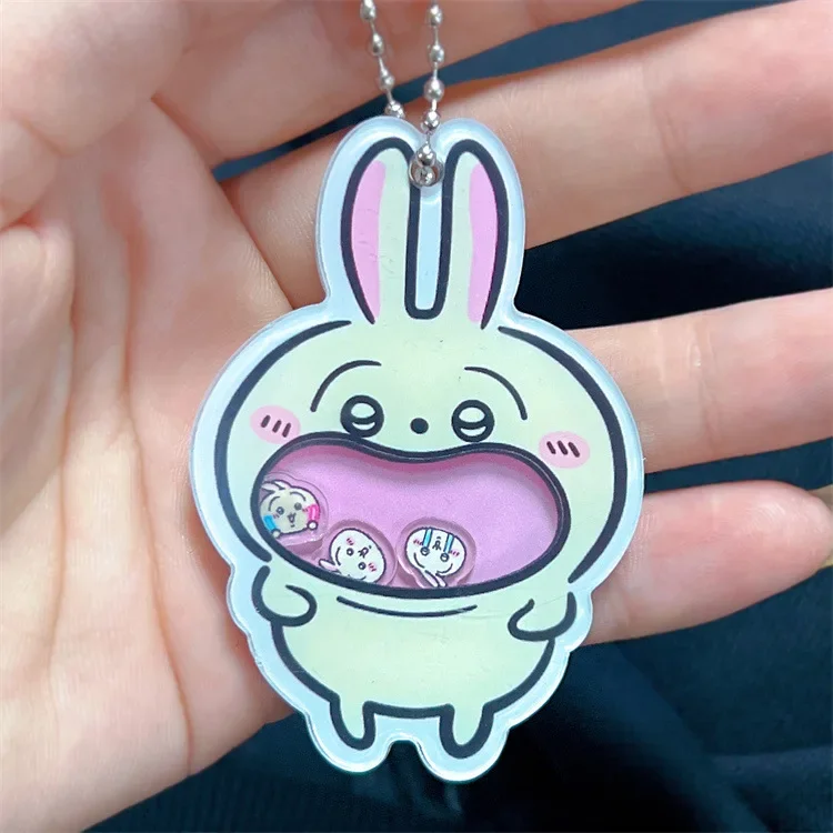 Chaveiro japonês Anime Chiikawa, Chaveiro acrílico bonito Usagi Mini, Chaveiro animal dos desenhos animados, Shake Brinquedos, Pingente de balanço criativo