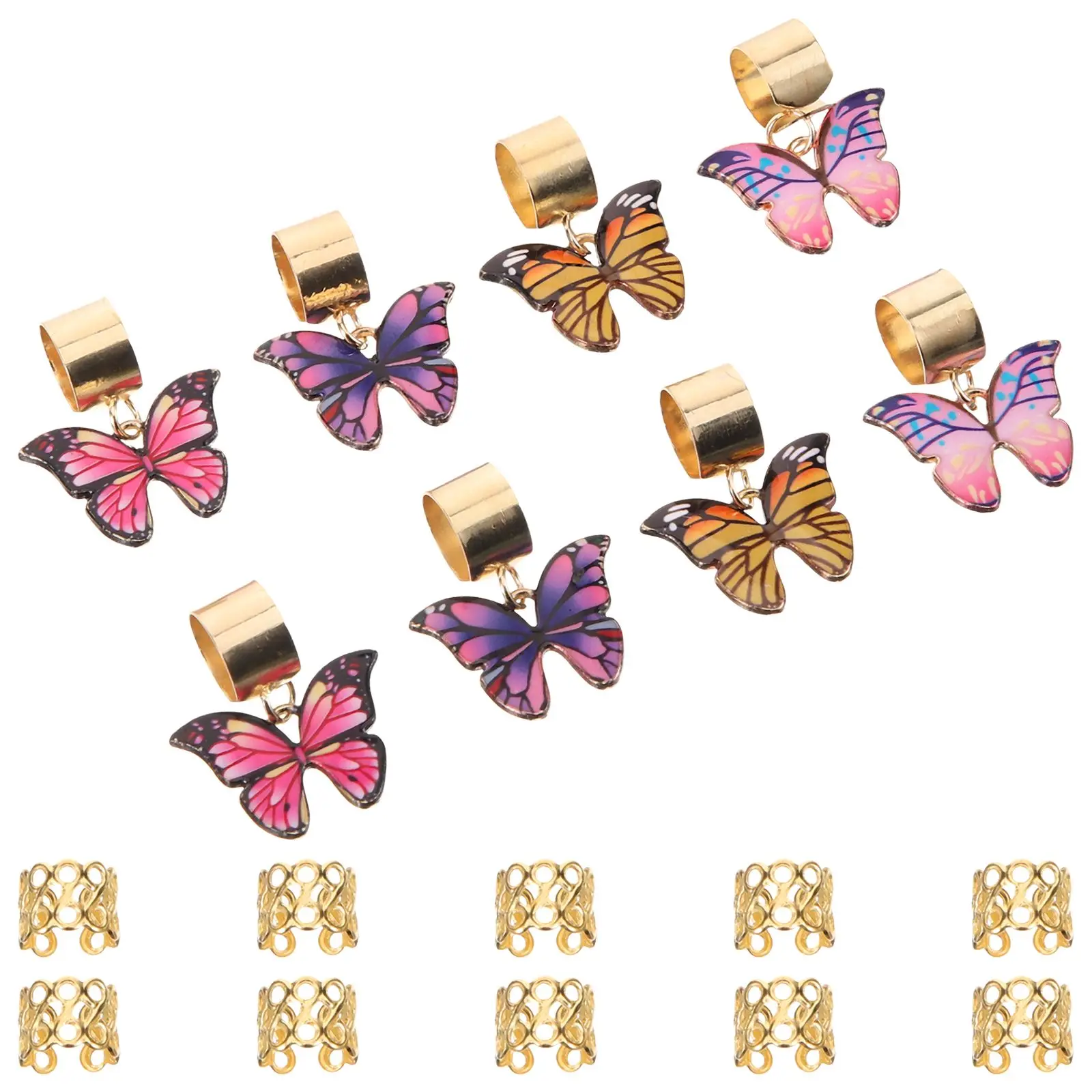 

18 Pcs Hair Accessories for Braids Zinc Alloy Butterfly Dreadlock Stylish Women Hair Jewelry Braid Clips Decorations