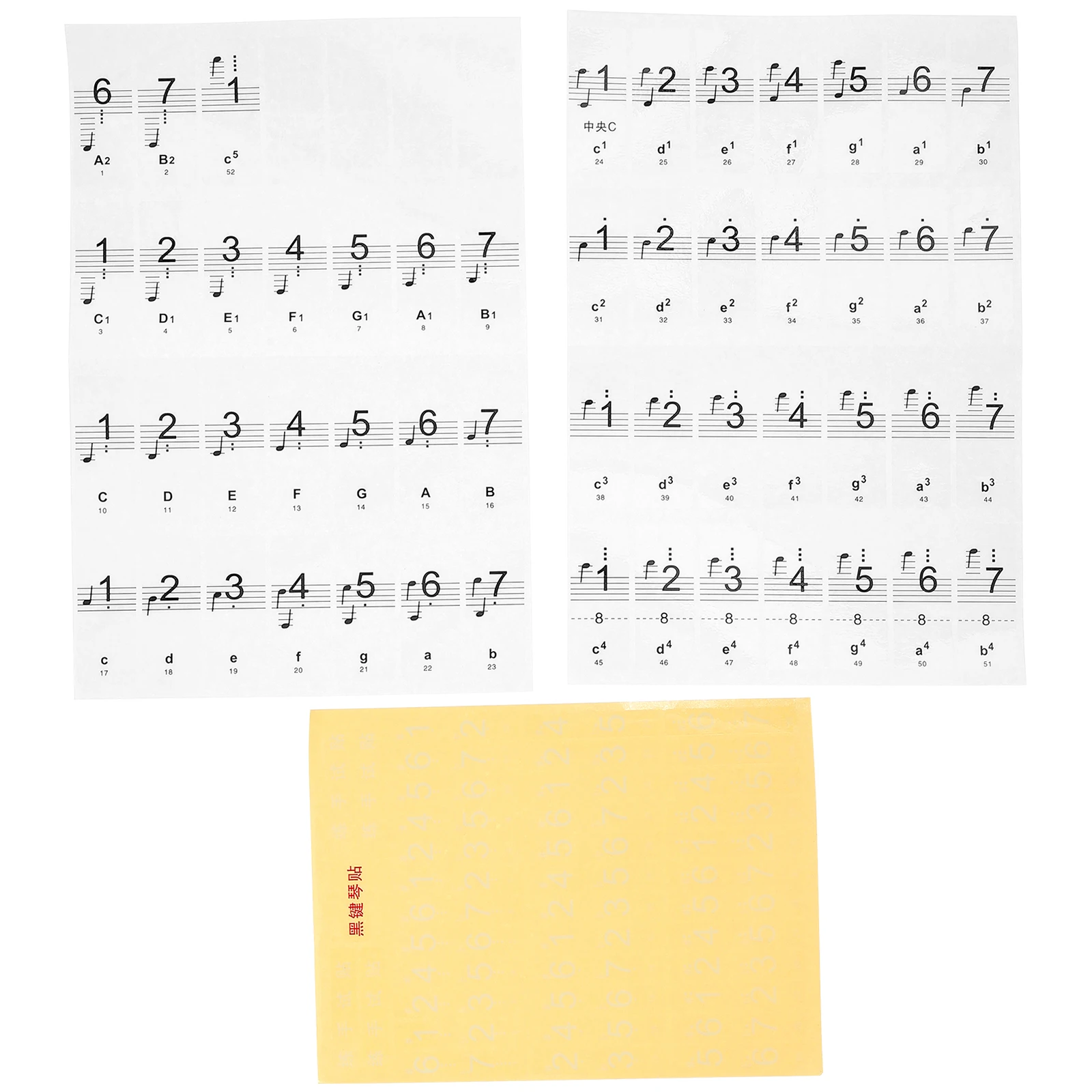 

Piano Keyboard Sticker Clear Printing Easy Installation Removable Introductory Decal Accessories White Staff Piano Parts