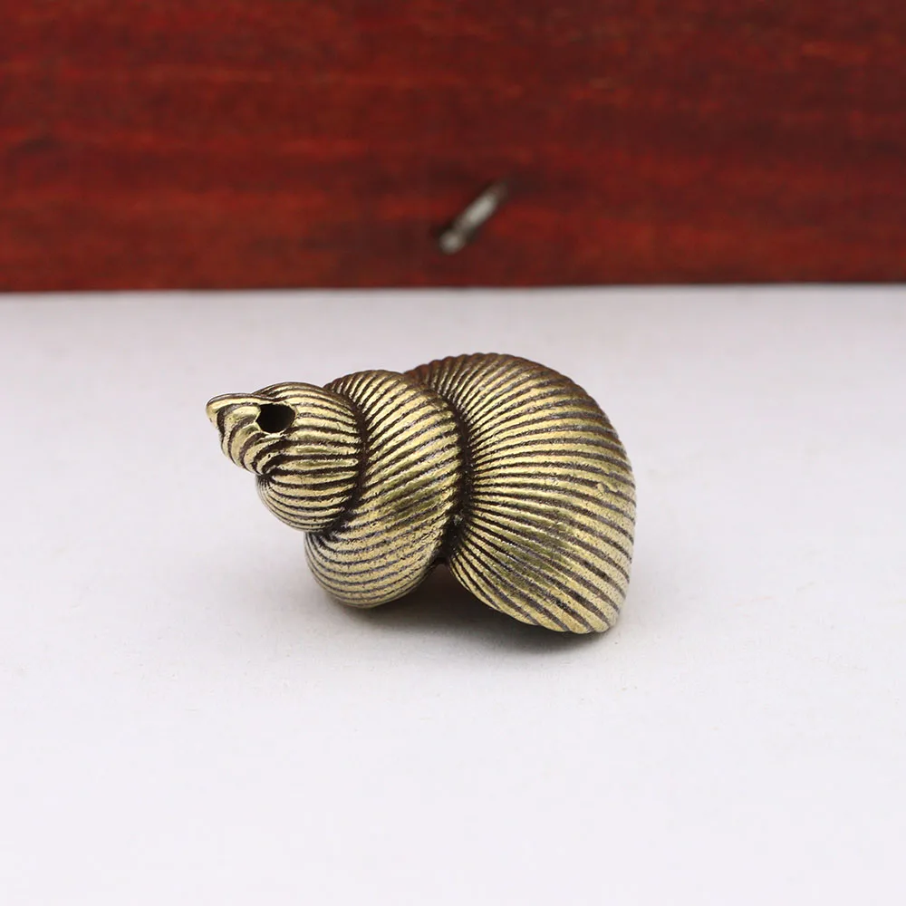 Brass Conch Shell Small Statue Vintage Sea Lives Model Miniatures Figurines Desktop Decorations Crafts Home Decors Ornaments