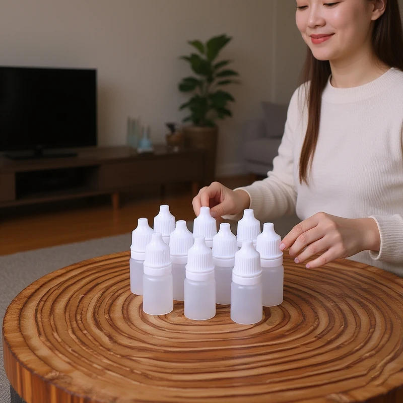 10 sztuk plastikowych butelek z zakraplaczem o pojemności 5/10/15/20/30/50 ml do przechowywania kosmetyków i olejków kosmetycznych