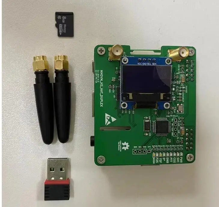 Duplex  MMDVM  Hotspot  With OLED  + Raspberry  PI 2B  P25 DMR YSF NXDN Fusion +Anenna and SD Card