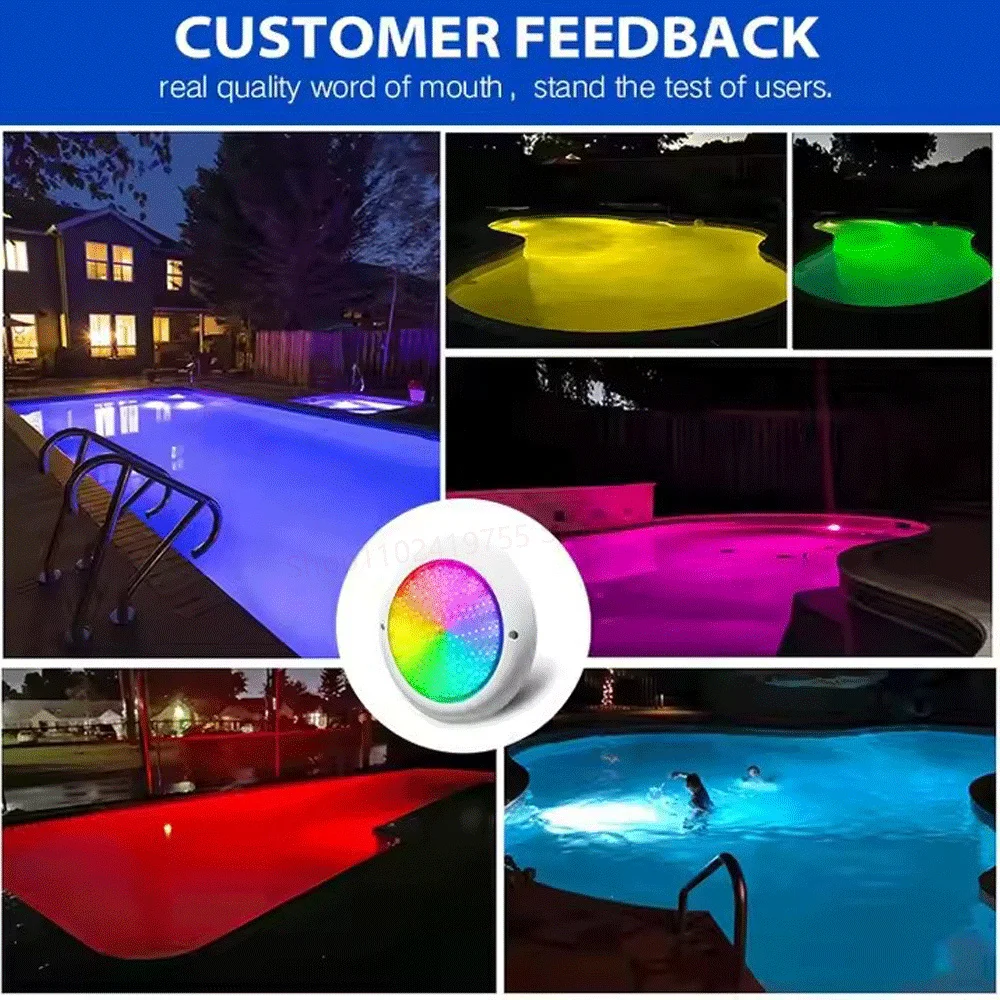 12W RGB LED Swimming Pool Light IP68 Waterproof AC/DC12V 18W 25W 35W Outdoor RGB UnderWater Light Pond LED Piscina Luz Spotlight