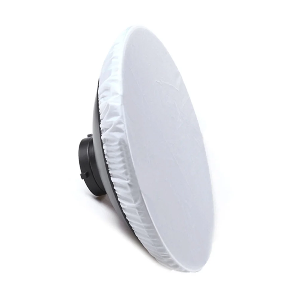 Godox Reflector de plato de belleza de montaje Bowens plateado/blanco, rejilla de panal y cubierta de difusor suave para estroboscópico de Flash de estudio, 55cm, 22"