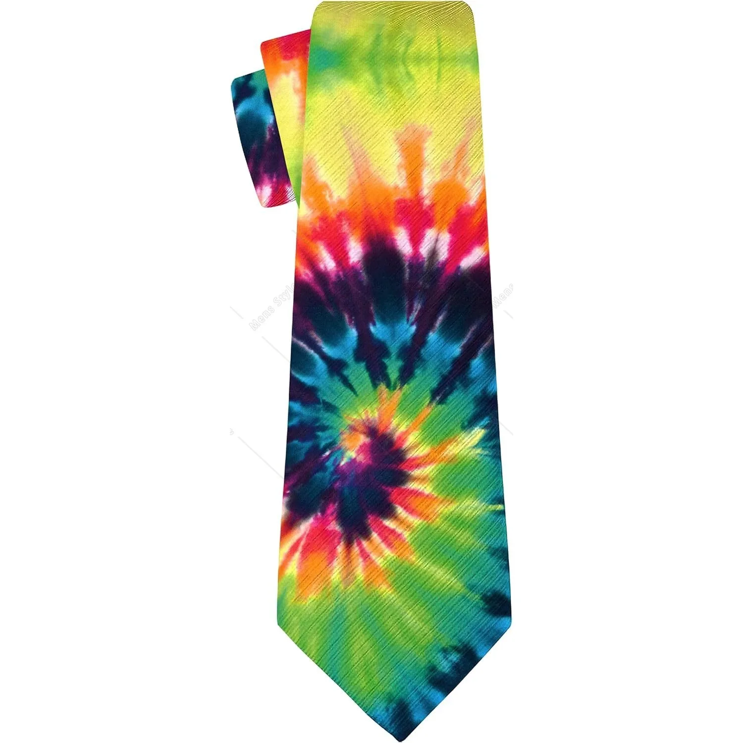 Funny Colorful Swirl Tie Dye Ties for Fashion Novelty Necktie Adjustable Neck Tie for Wedding Party Meeting Outfit