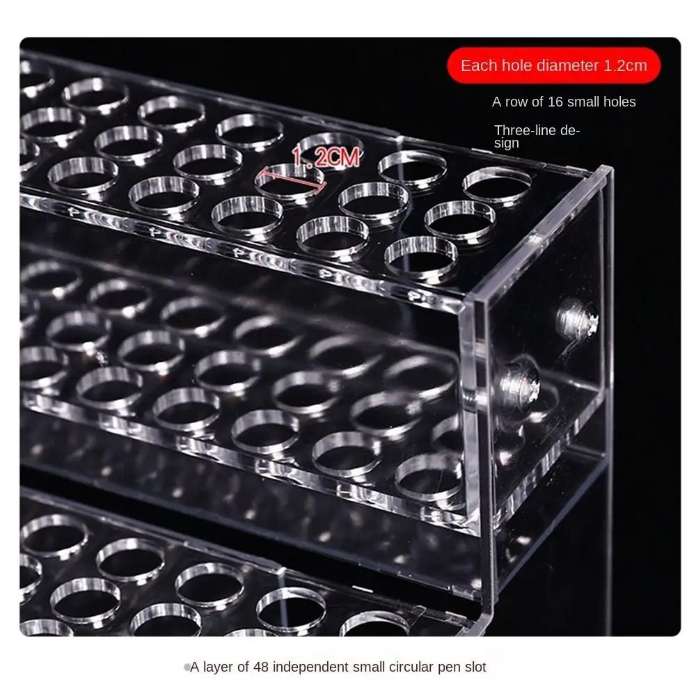 1/2/3/4 Layer Mark Pen Holder Transparent Ladder Type Stationery Display Shelf Durable Large Capacity Makeup Brush Holder