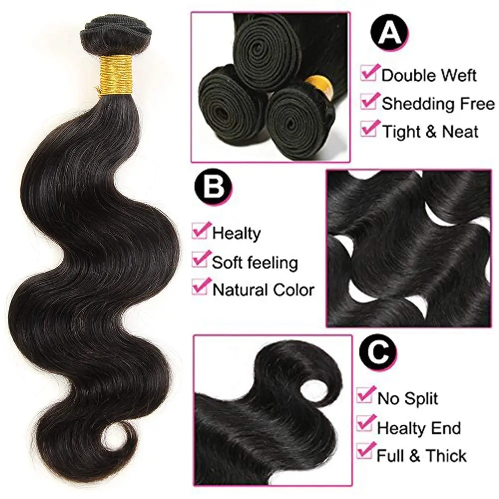 Body Wave Bundles Human Hair Bundles Natural Brazilian Vingin Remy Hair 26 28 Inch Loose Wave Exrensions Remy Hair On Sale