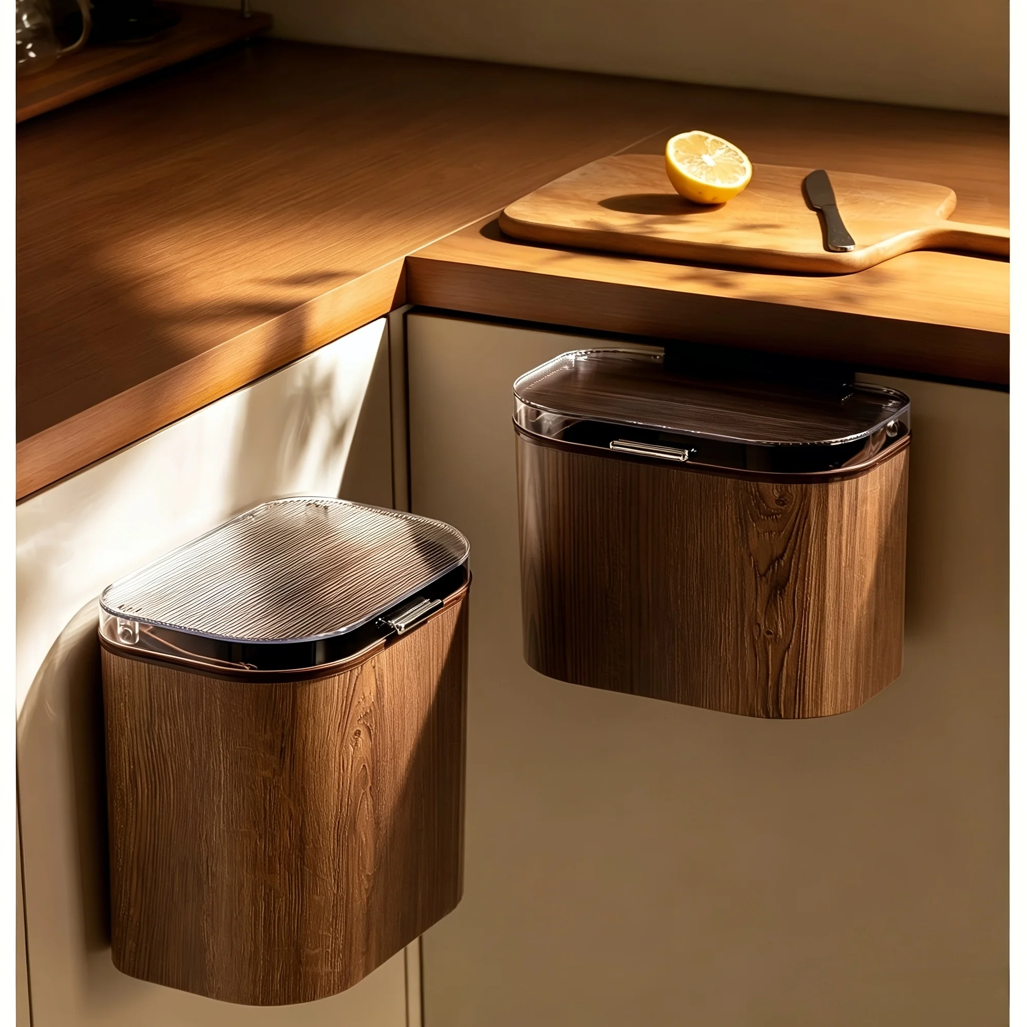 ถังขยะในครัวแบบแขวนติดผนังลายไ - Food Storage Kitchen Cabinet บทวิจารณ์และราคา