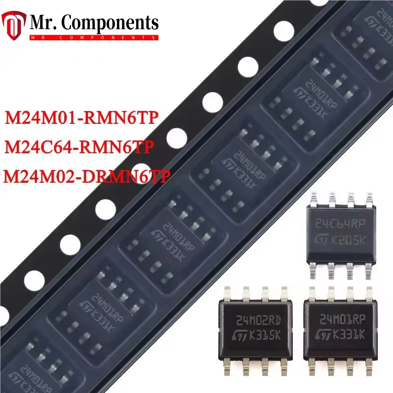 5PCS M24M01 M24M02 M24C64 M24M02-DRMN6TP M24M01-RMN6TP M24C64-RMN6TP SOP-8 2Mbit 1Mbit Serial I2C IIC Bus EEPROM Chip In stock