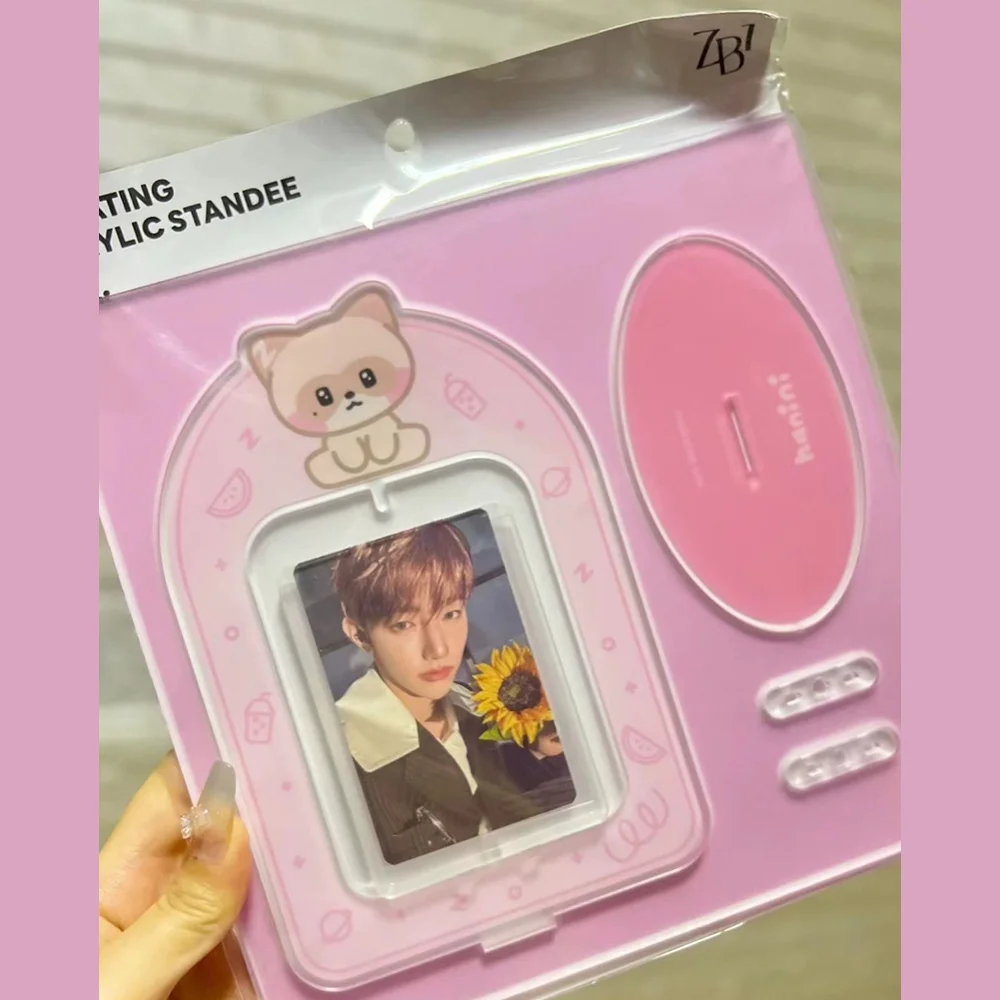 Kpop ZB1 Rotating Acrylic Stand Board ZERONI Cartoon Cute Transparent Card Stand ZEROBASEONE ZhangHao KimGyuVin Ricky Fans Gift