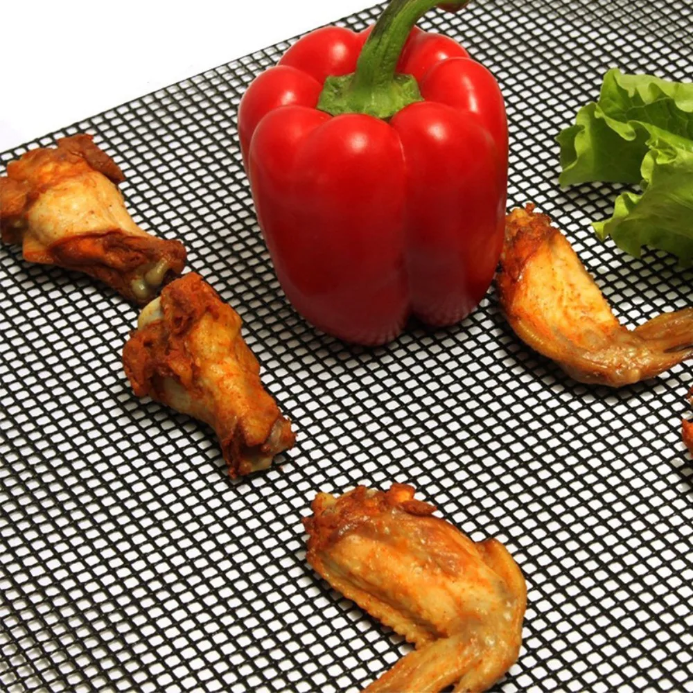 New Spotted Glass Fiber Non-stick Barbecue Net, Outdoor Barbecue Reusable Barbecue Net Mat Outdoor Cooking BBQ