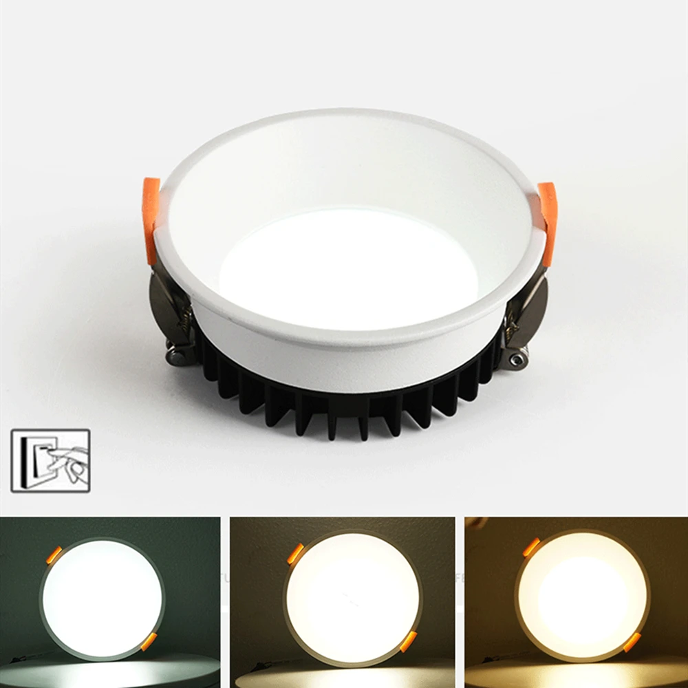 Dimmable Recessed LED Downlights 7w 10w 12w 15w Deep Anti-glare Ceiling Lamp Spot Lights AC90-260V