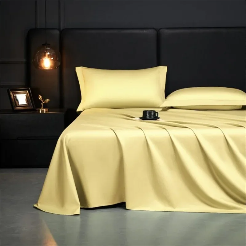 Luxury 100 Count Xinjiang Long Staple Cotton Bed Sheet Set 100 Percent Pure Cotton Sateen Weave Flat Sheet For Single Double Bed