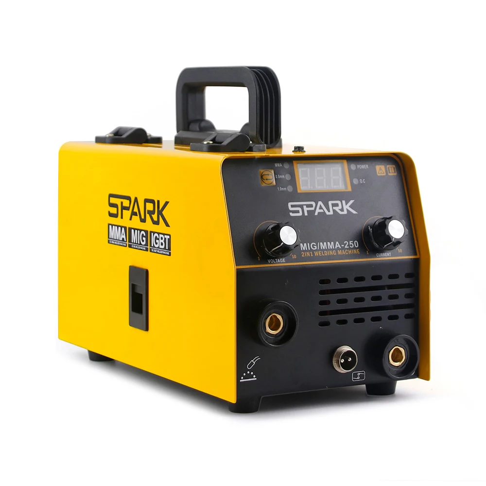 Spark new portable Mig-250 mig mma welding machine 2 in 1