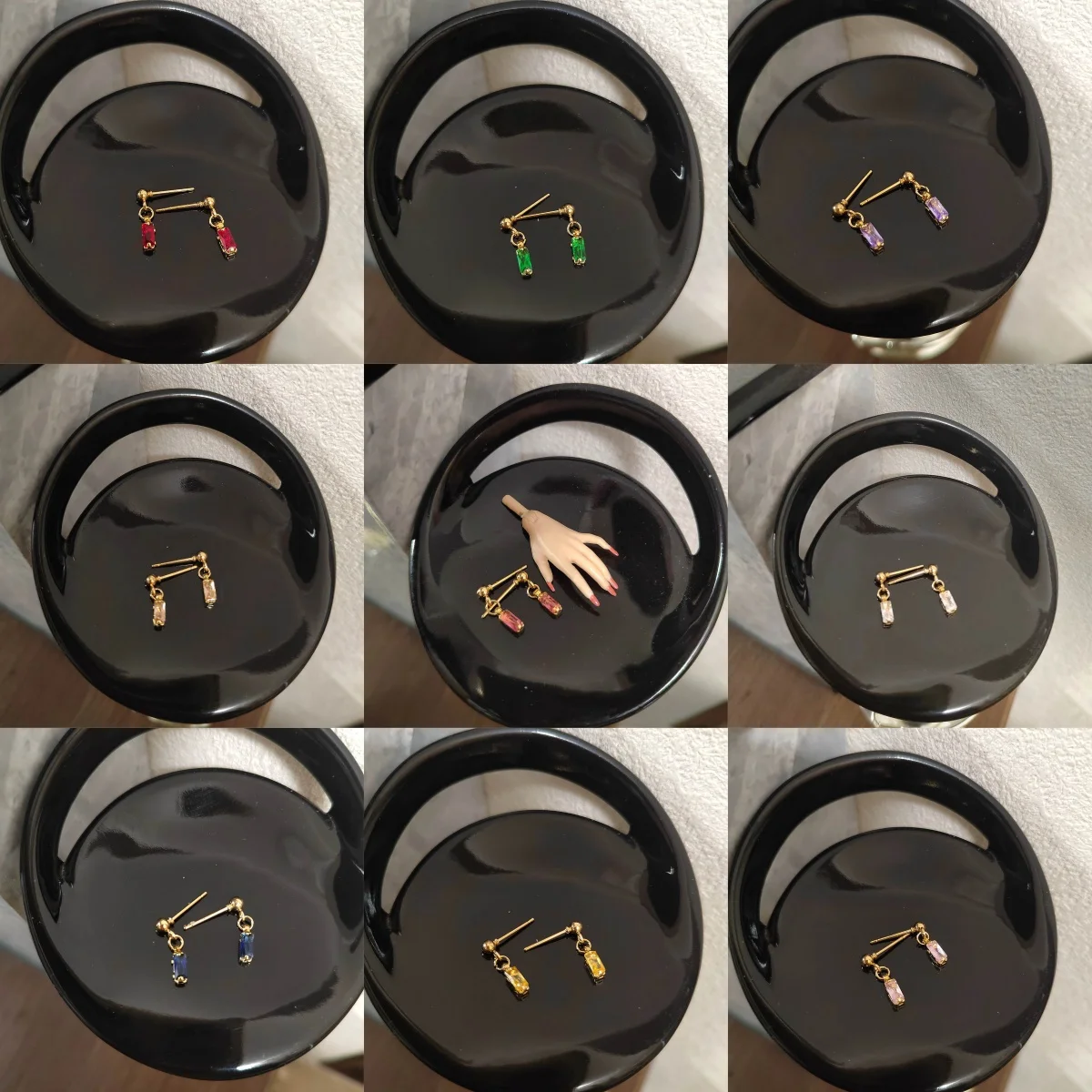 

1/6 Scale Doll Jewelry Accessories Original Design Fashion Minimalist Colorful Diamond Earrings For 30CM Supermodel FR Dress Up