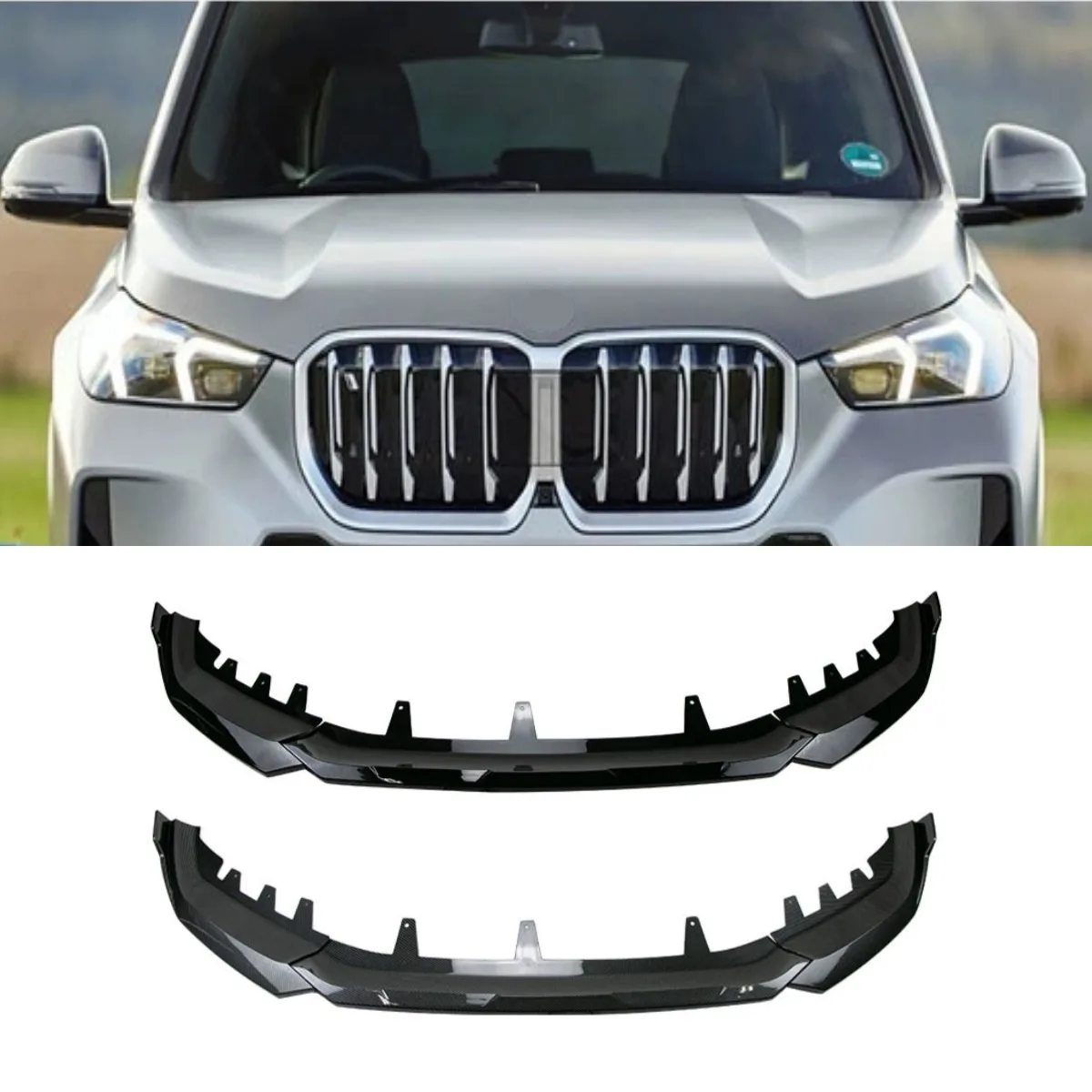 

Car Front Bumper Lip Spoiler Side Splitter Deflector Guards Bumper Protector For BMW X1 2023 Body Kit Car Accessories