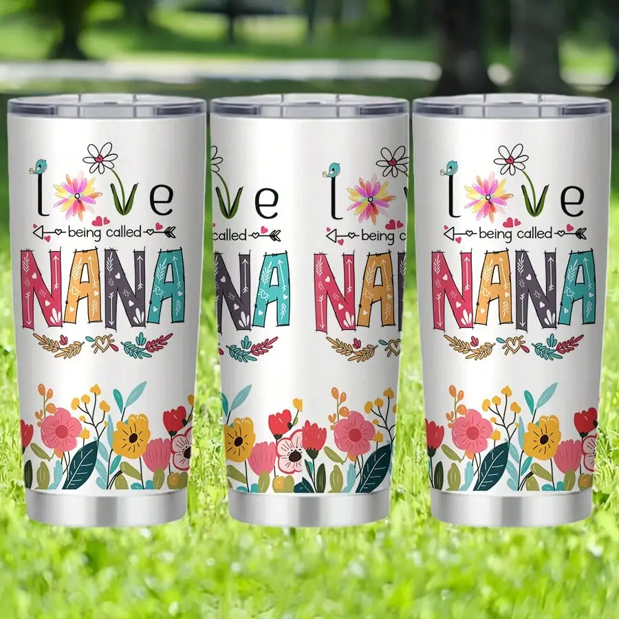 

20oz Floral Nana Love Insulated Tumbler – Double Wall Holiday & Birthday Gift Cup