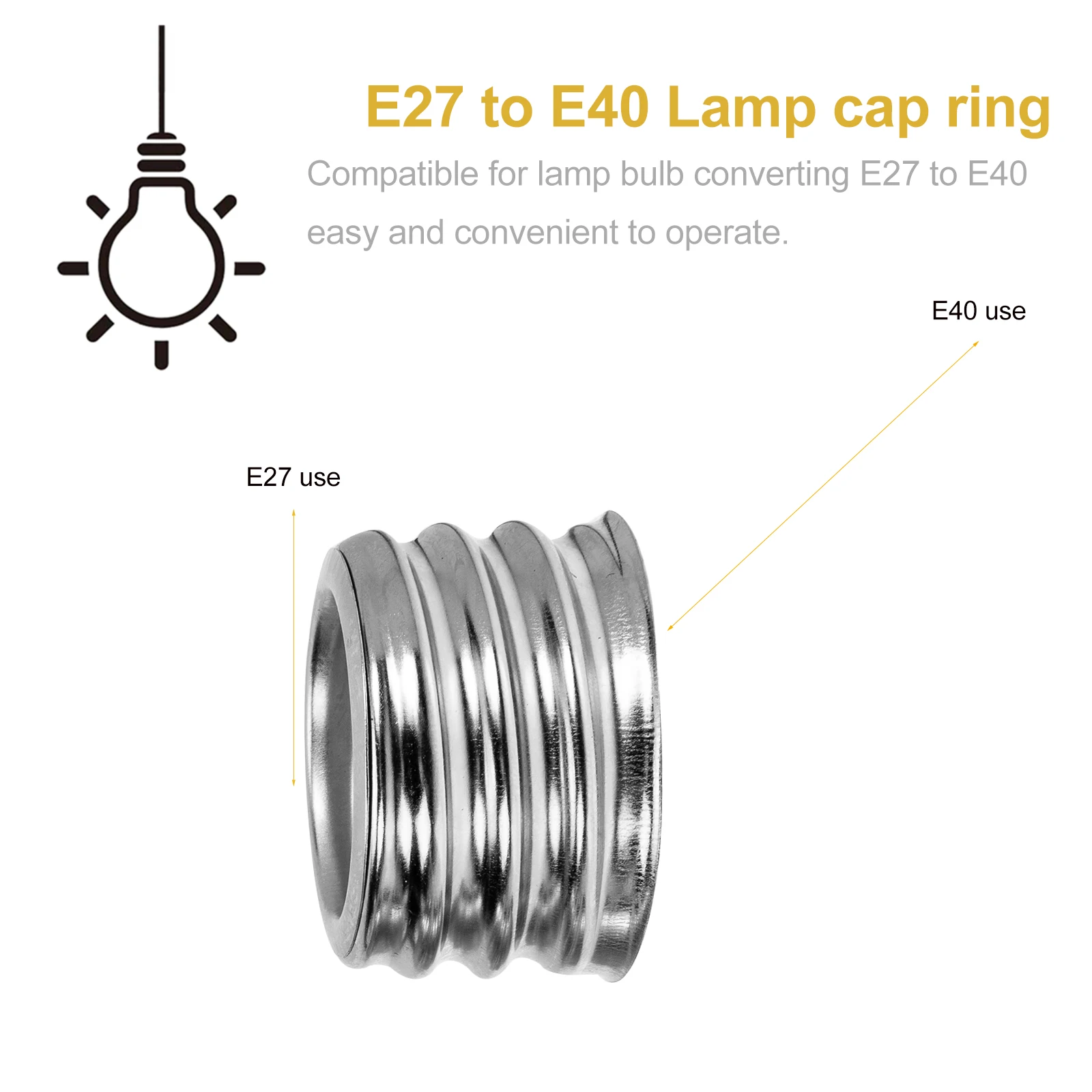 

15Pcs LED Light Base Adapter E27 to E40 Conversion Practical Long Time Use Light Bulb Adapter Lamp Converters Lamp Accessories