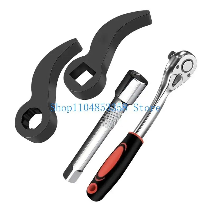 

652F Professional Automotive Tool Set With 4 Pry Bar Wrenches 2 Crowbars Ratchets Extension Rod