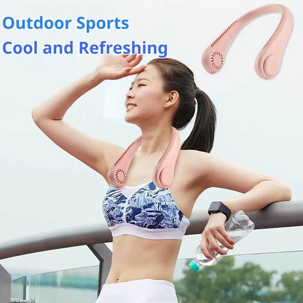 Portable Bladeless Neck Fan Neck Air Conditioner Rechargeable Cooling Fan Outdoor Personal Fan Wearable Cooler Gifts